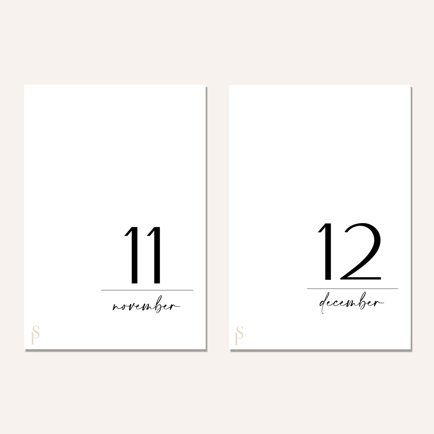 Minimal Number Monthly Dashboards | Set of 12