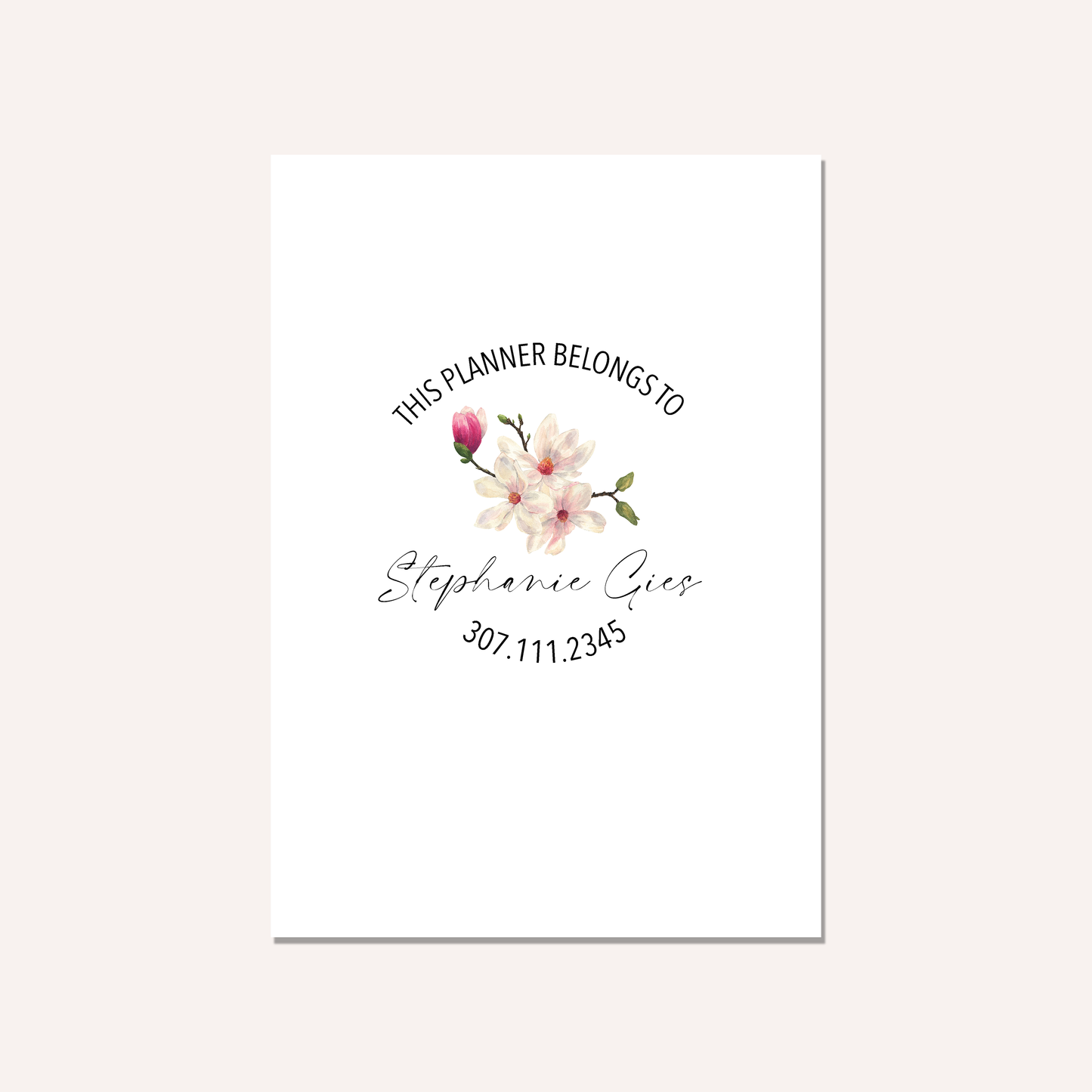 Washi Sticker Book Plate | This Planner Belongs To