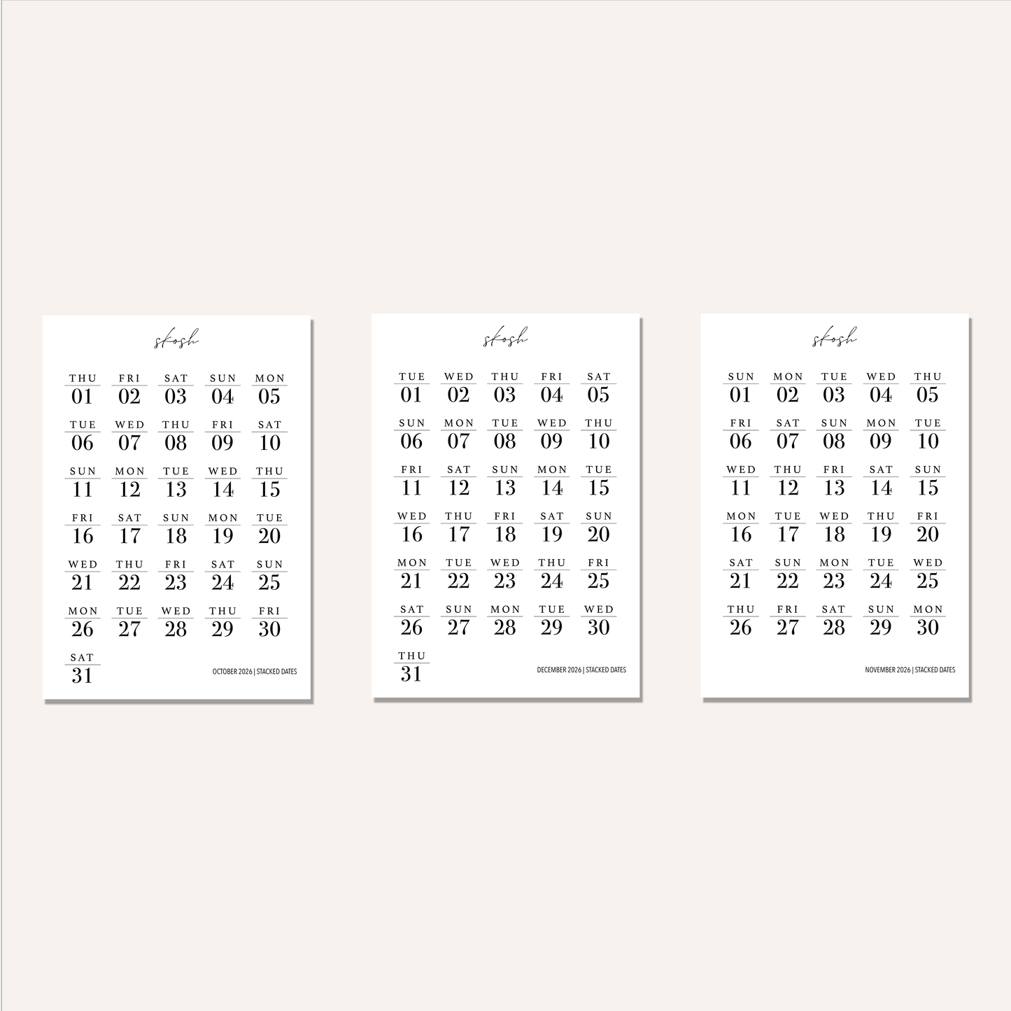 Stacked Dates | Bundles