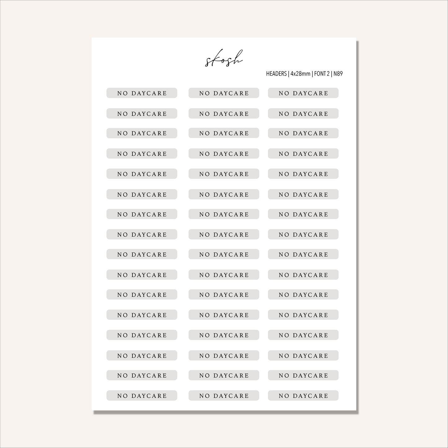 Custom Column or Goal Headers | Washi Sticker | Customized to Your Planner