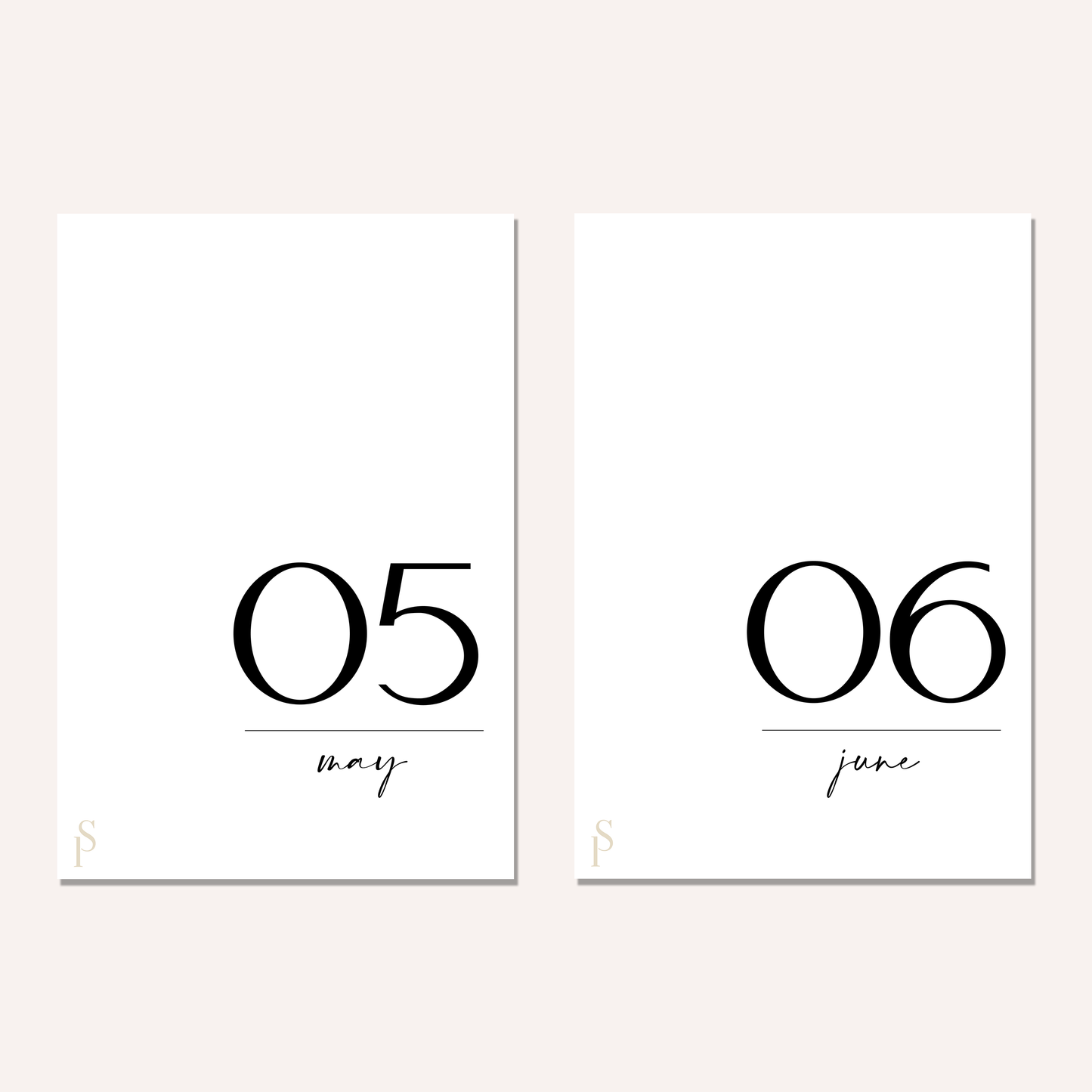 Minimal Number Monthly Dashboards | Set of 12