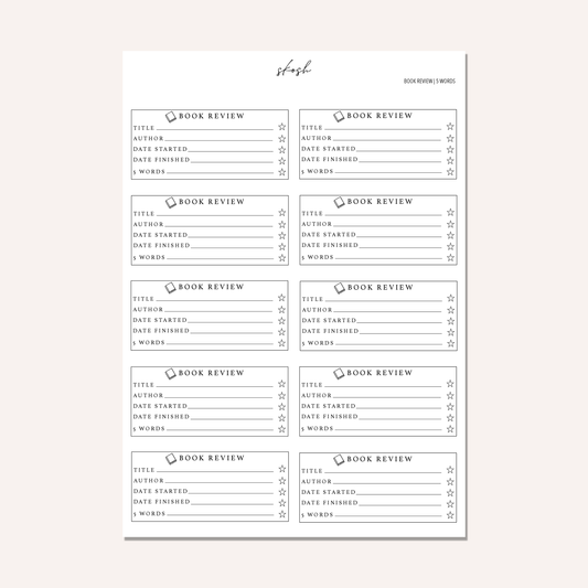 Book Review Washi Stickers