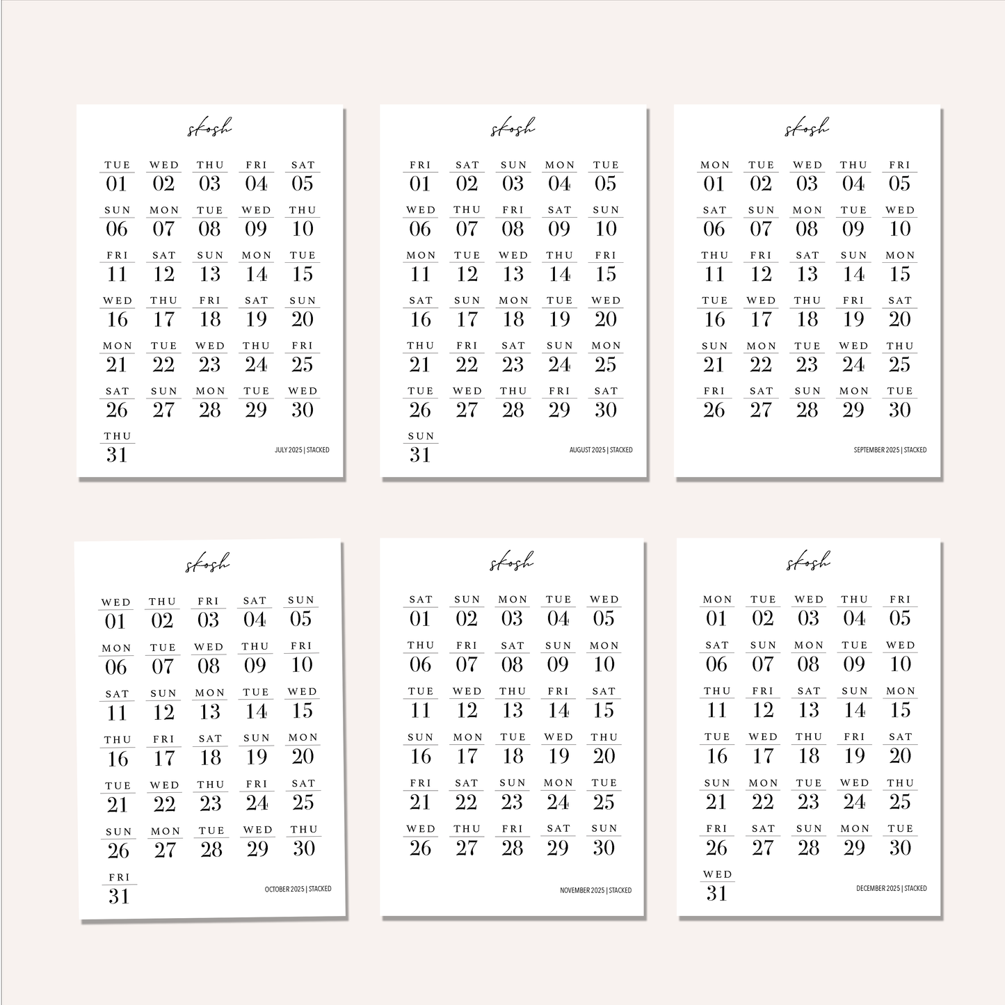 Stacked Dates | Bundles