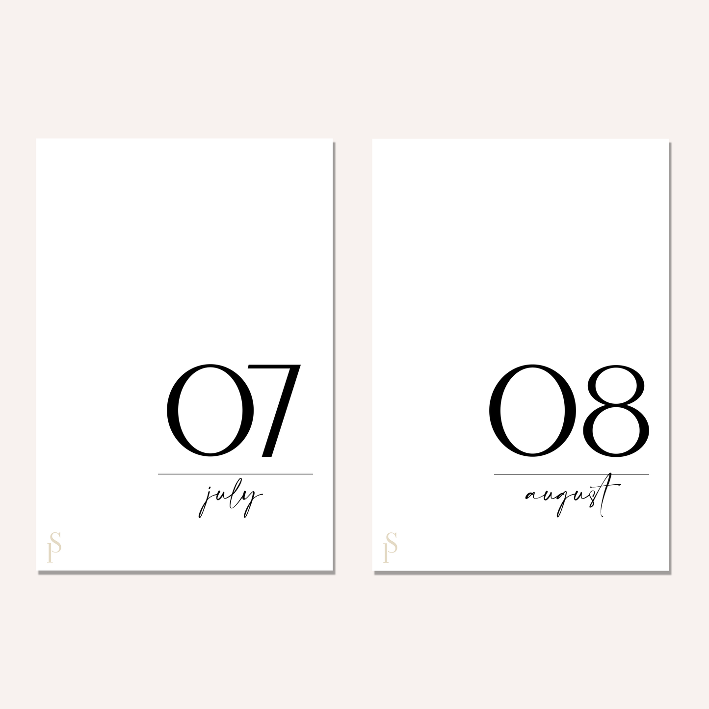 Minimal Number Monthly Dashboards | Set of 12