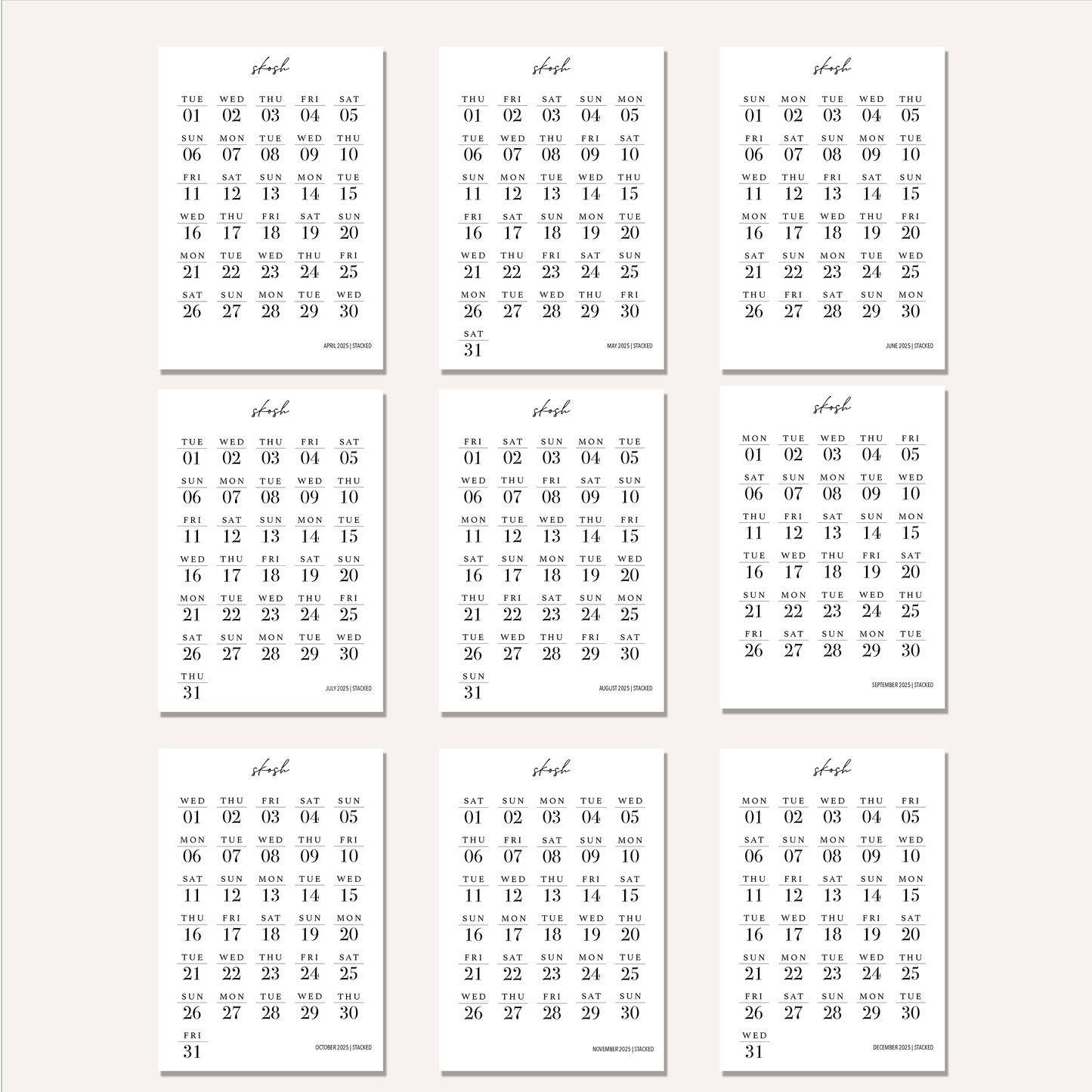 Stacked Dates | Bundles