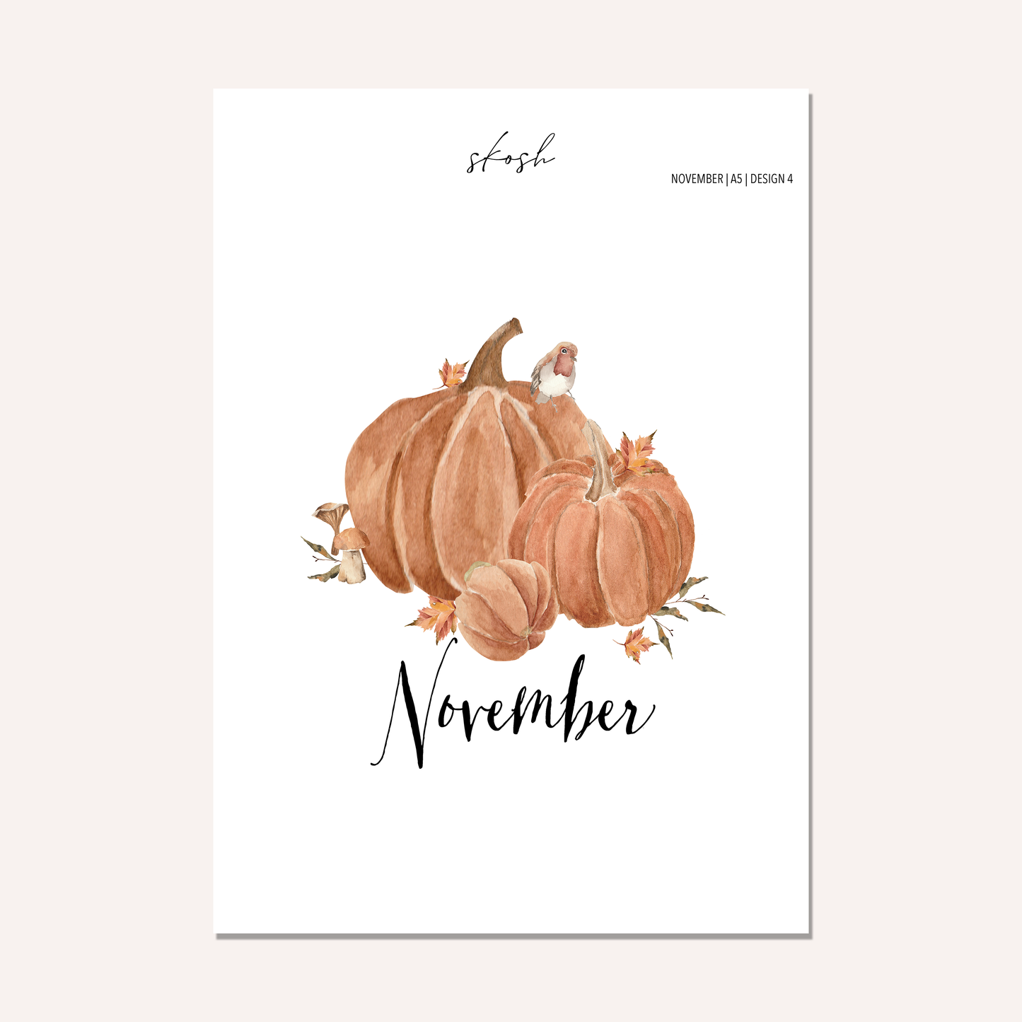 November Washi Sticker or Vellum Monthly Dashboard