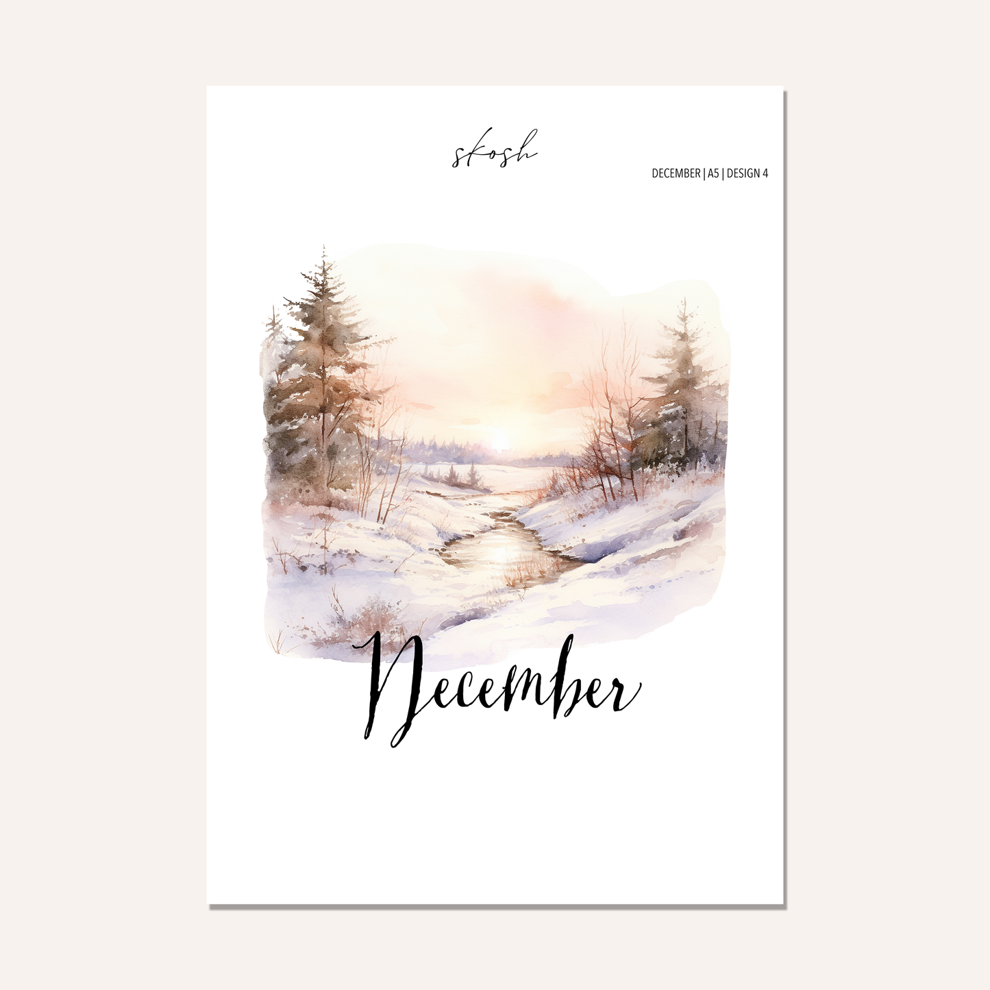 December Washi Sticker or Vellum Monthly Dashboard