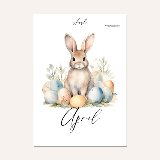 April Washi Sticker or Vellum Monthly Dashboard