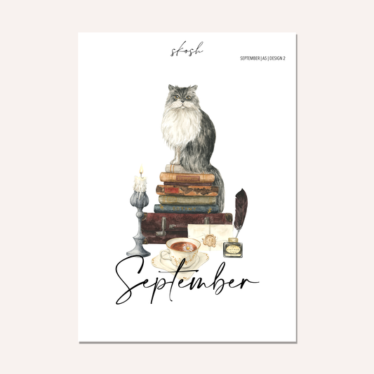 September Washi Sticker or Vellum Monthly Dashboard