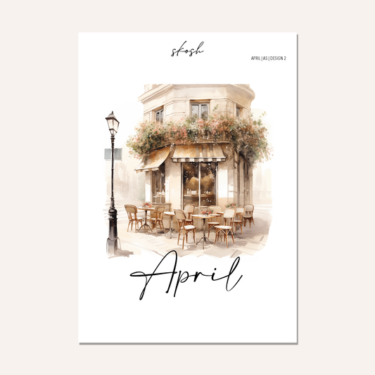 April Washi Sticker or Vellum Monthly Dashboard