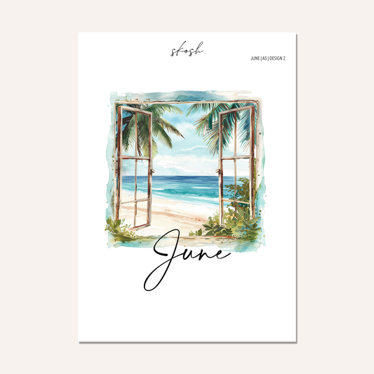 June Washi Sticker or Vellum Monthly Dashboard