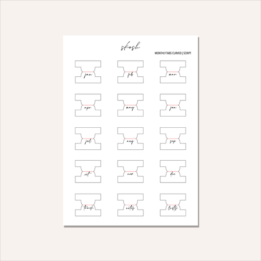 Monthly Tabs | Minimal or Half Circle | Permanent