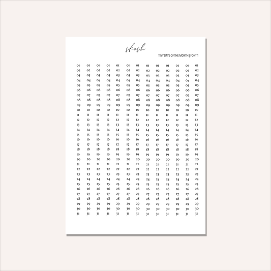 Tiny Days of the Month