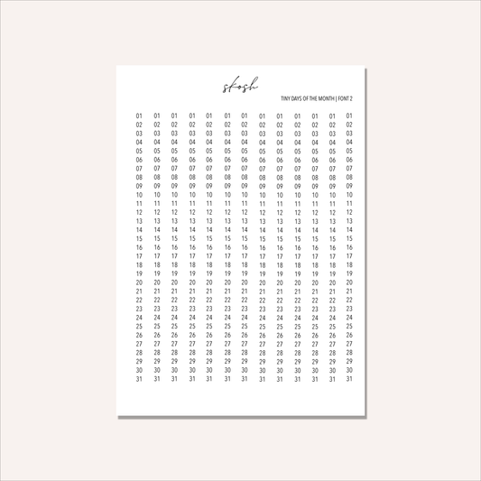 Tiny Days of the Month