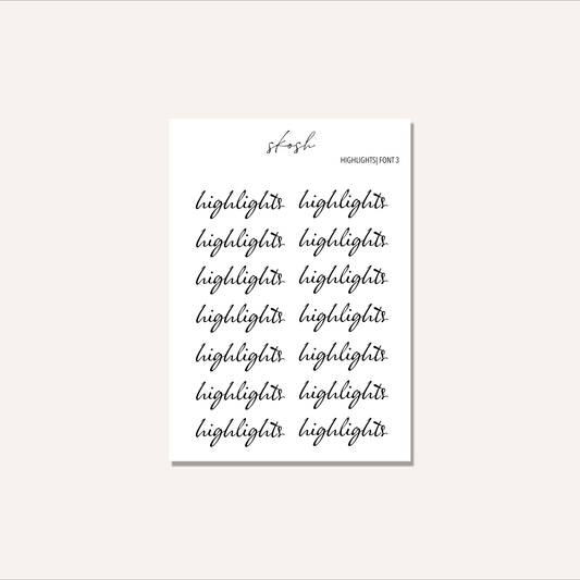 Highlights Text Stickers