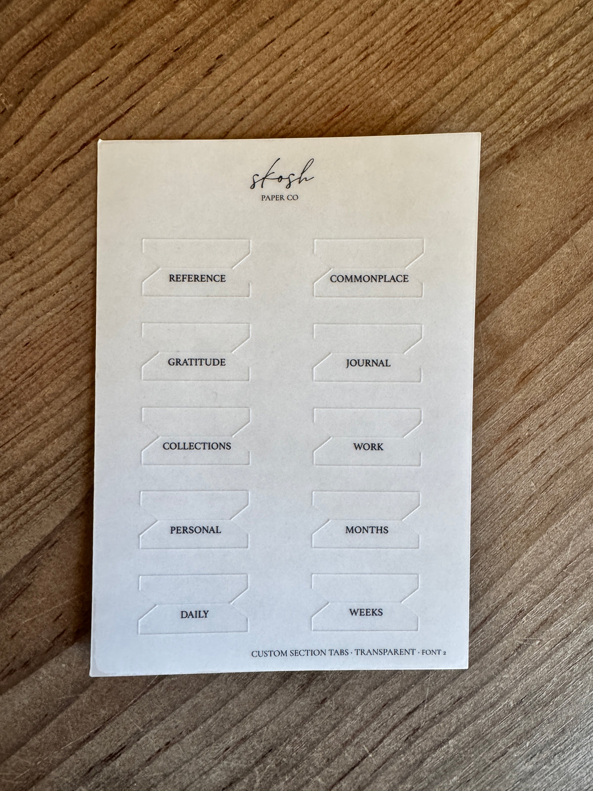 Custom Section Tabs | Adhesive | Minimalist | Low Profile | Permanent