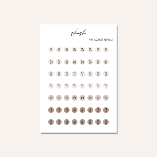 Adult Beverage Icon Stickers