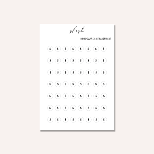 Mini Check Mark and Dollar Sign Icon Stickers