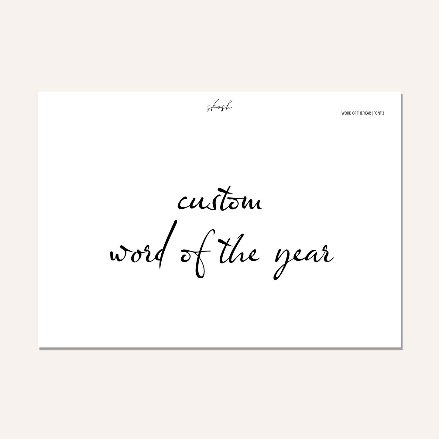 Custom Word of the Year Sticker