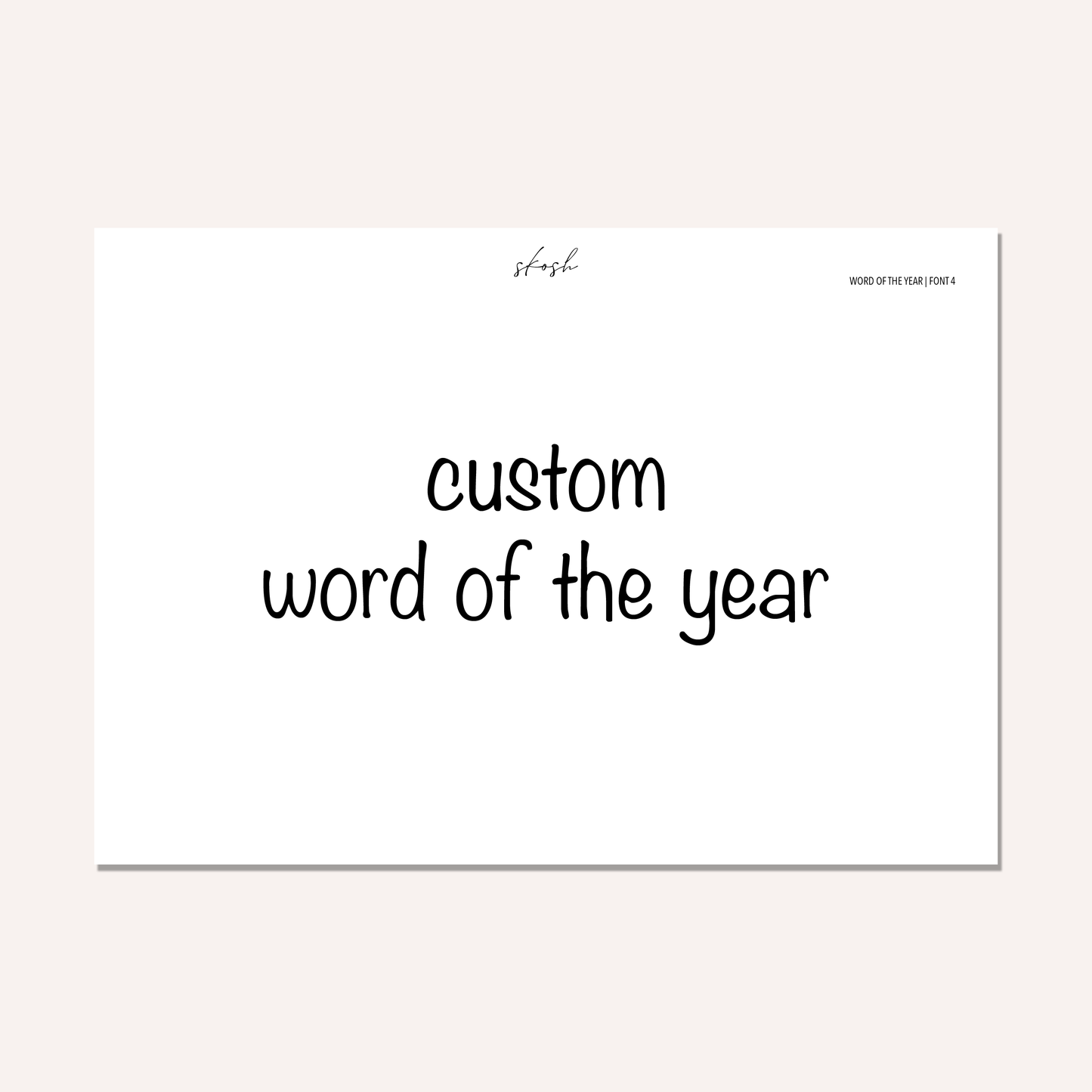 Custom Word of the Year Sticker