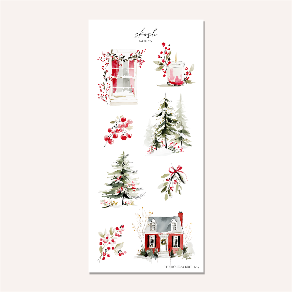 The Holiday Edit | Watercolor Planner Stickers