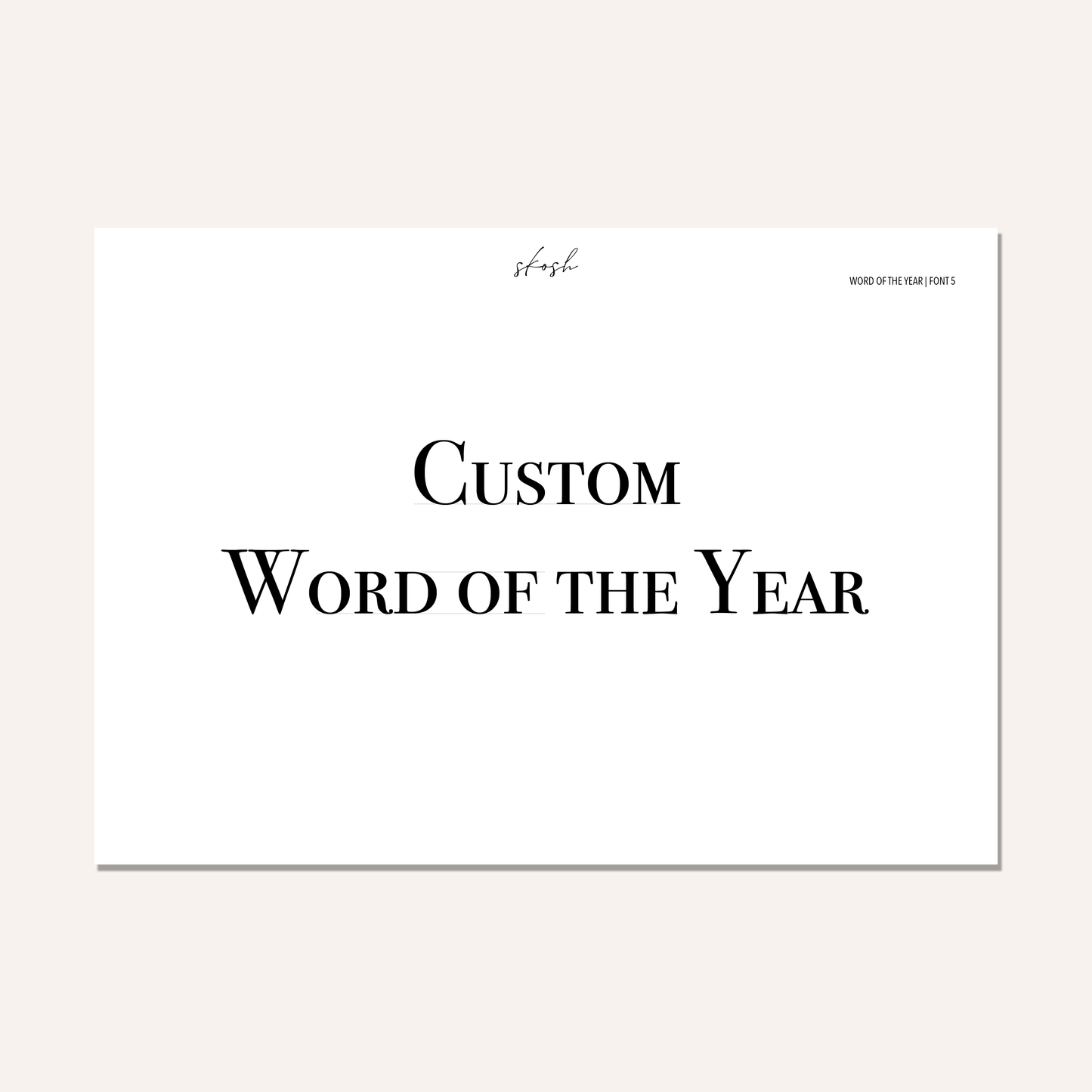 Custom Word of the Year Sticker