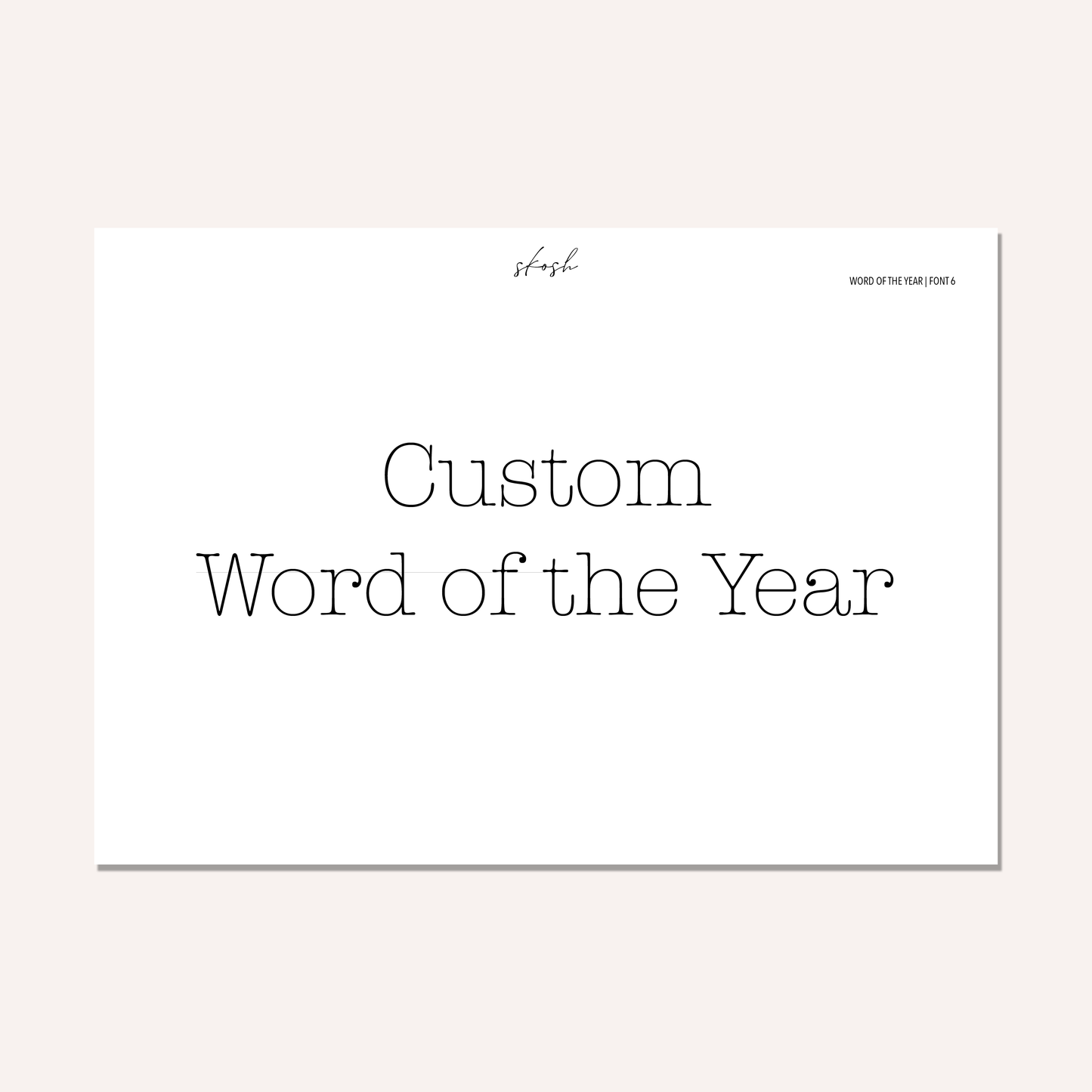 Custom Word of the Year Sticker