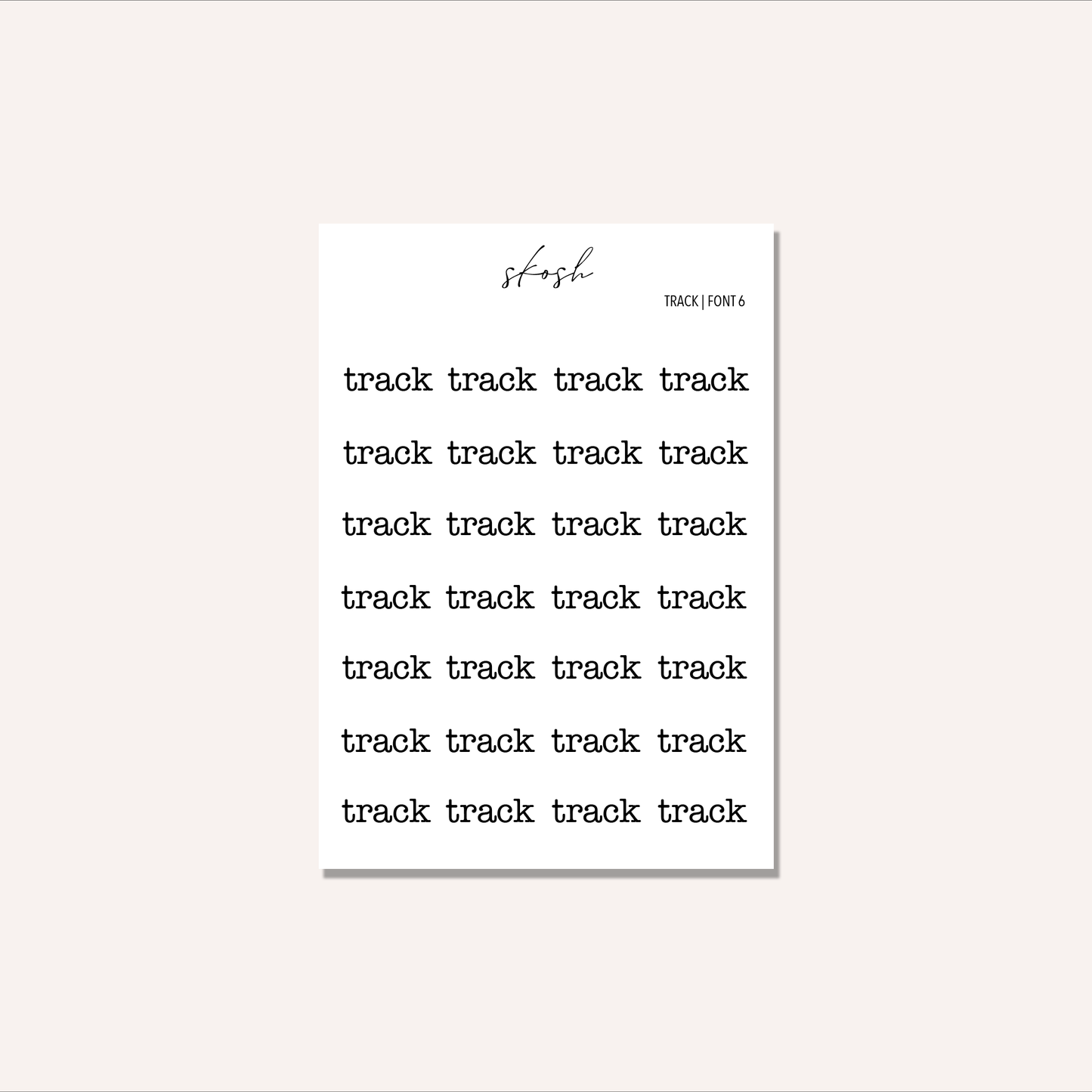Track Text Stickers