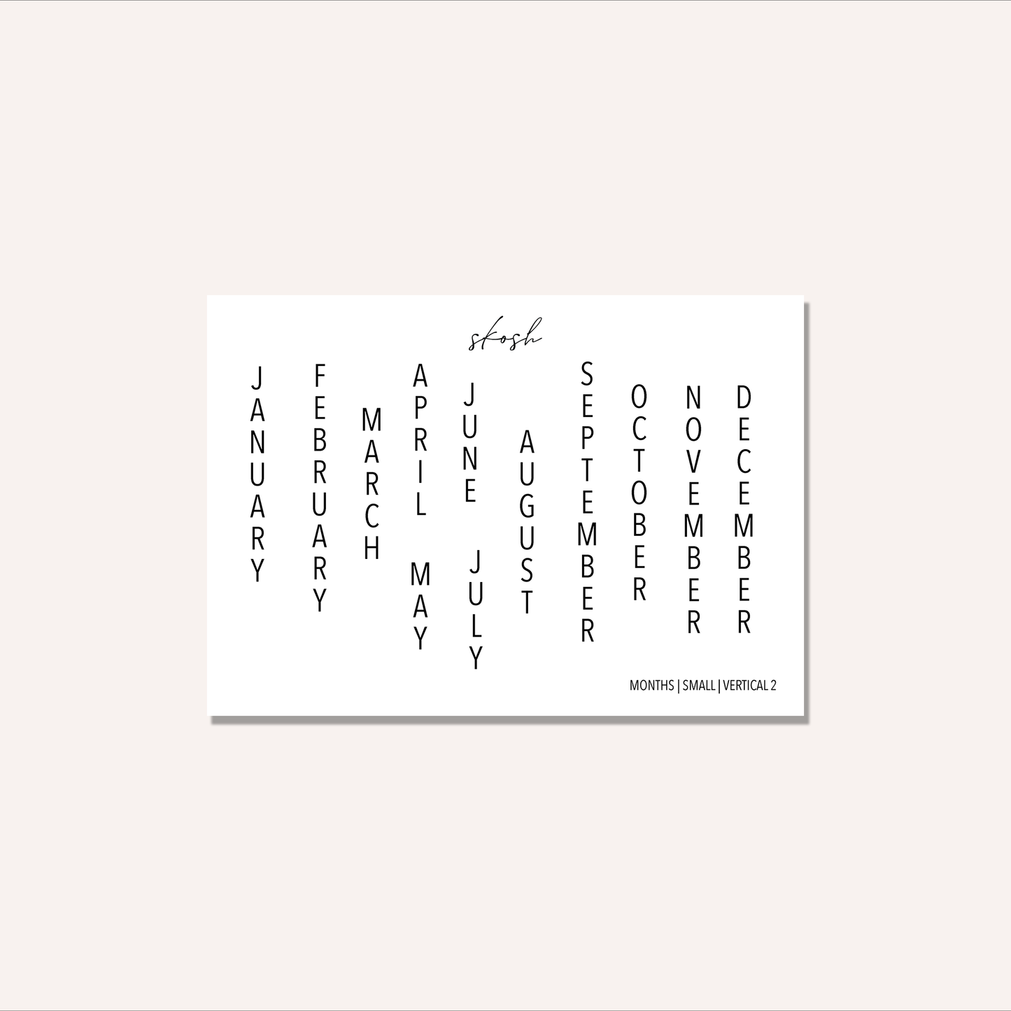 Small Vertical Months