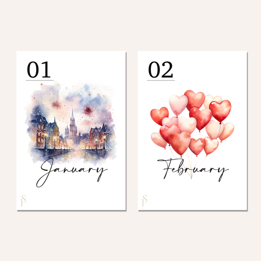 Seasonal Monthly Dashboards – Sticker or Vellum | Size Options