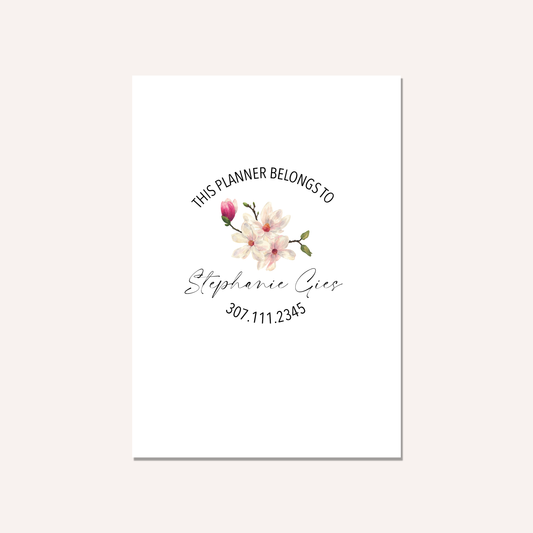 Washi Sticker Book Plate | This Planner Belongs To