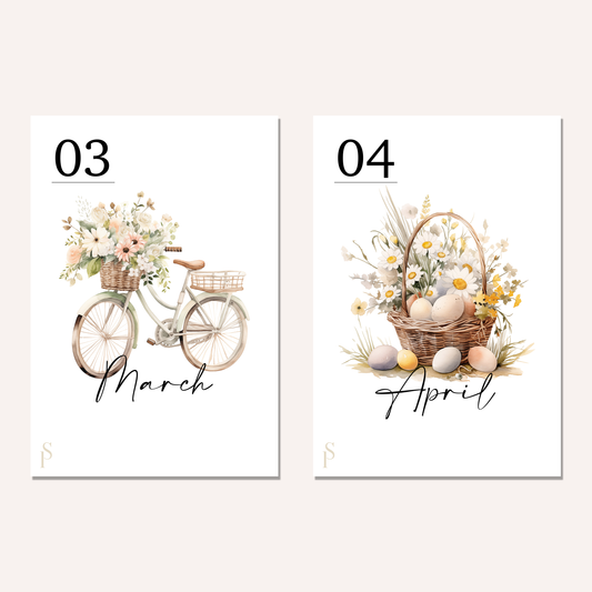 Seasonal Monthly Dashboards – Sticker or Vellum | Size Options