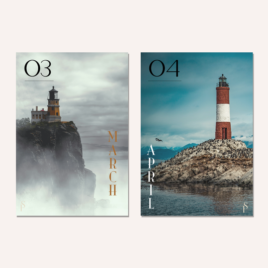 Lighthouse Monthly Dashboards – Sticker or Vellum | Size Options