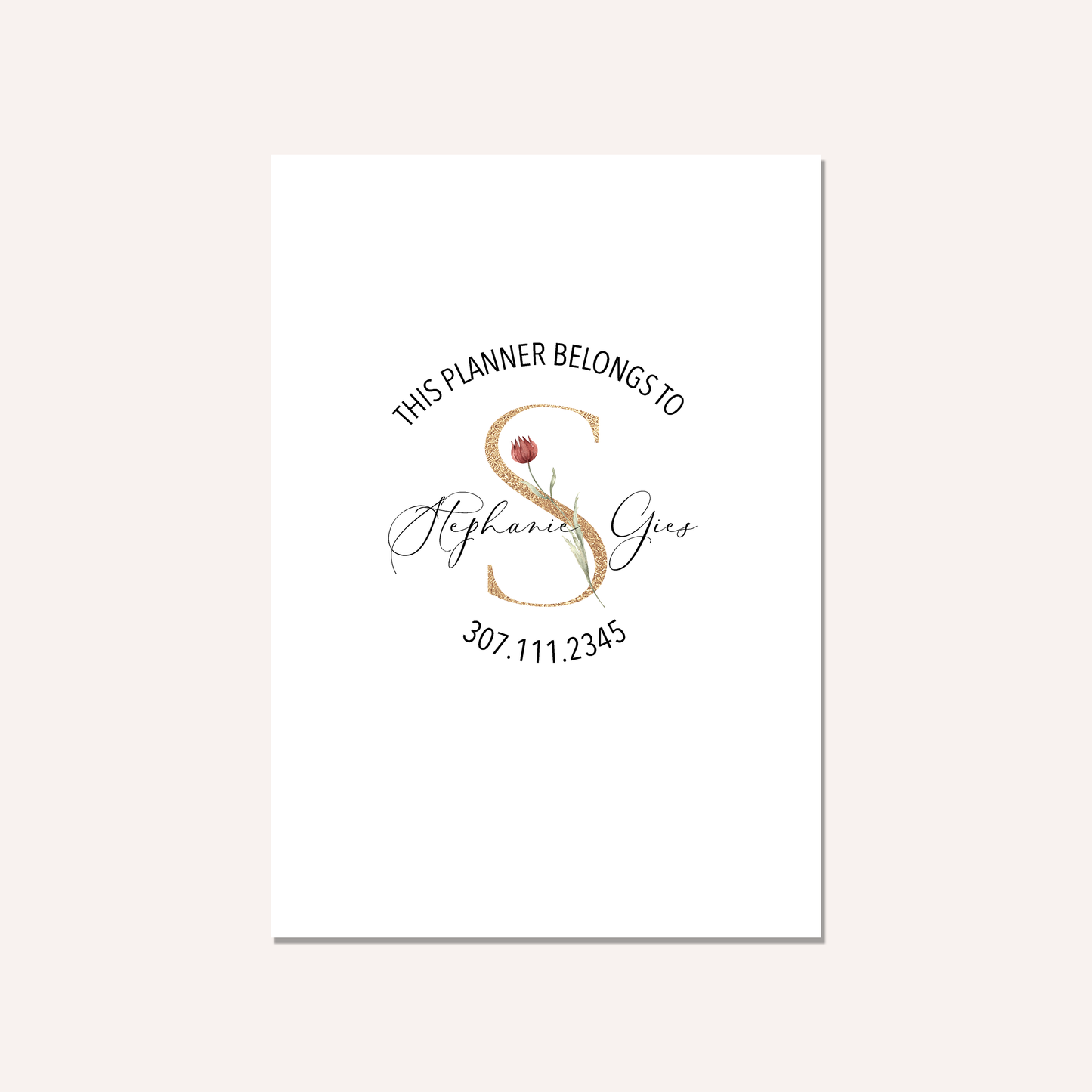 Washi Sticker Book Plate | This Planner Belongs To