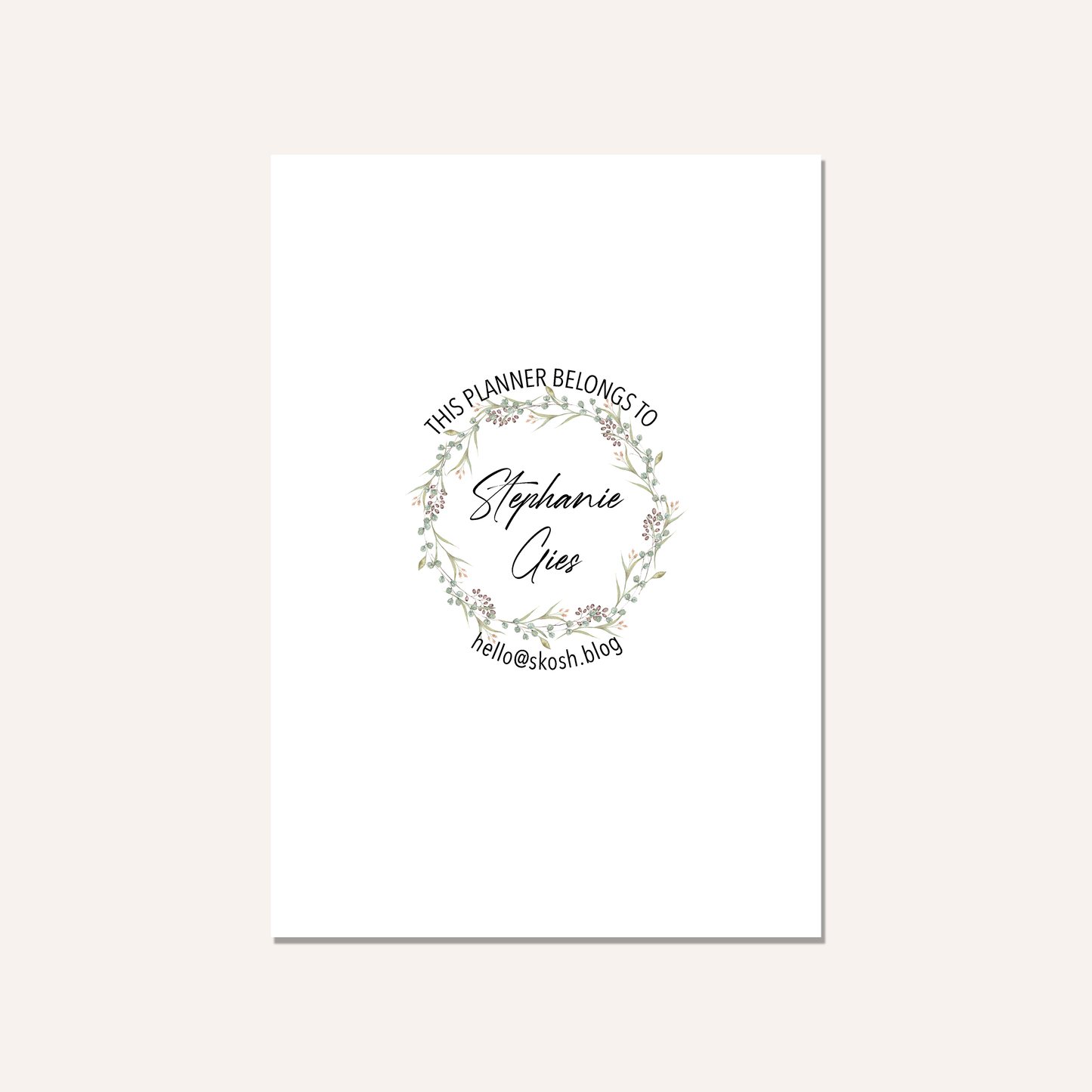 Washi Sticker Book Plate | This Planner Belongs To