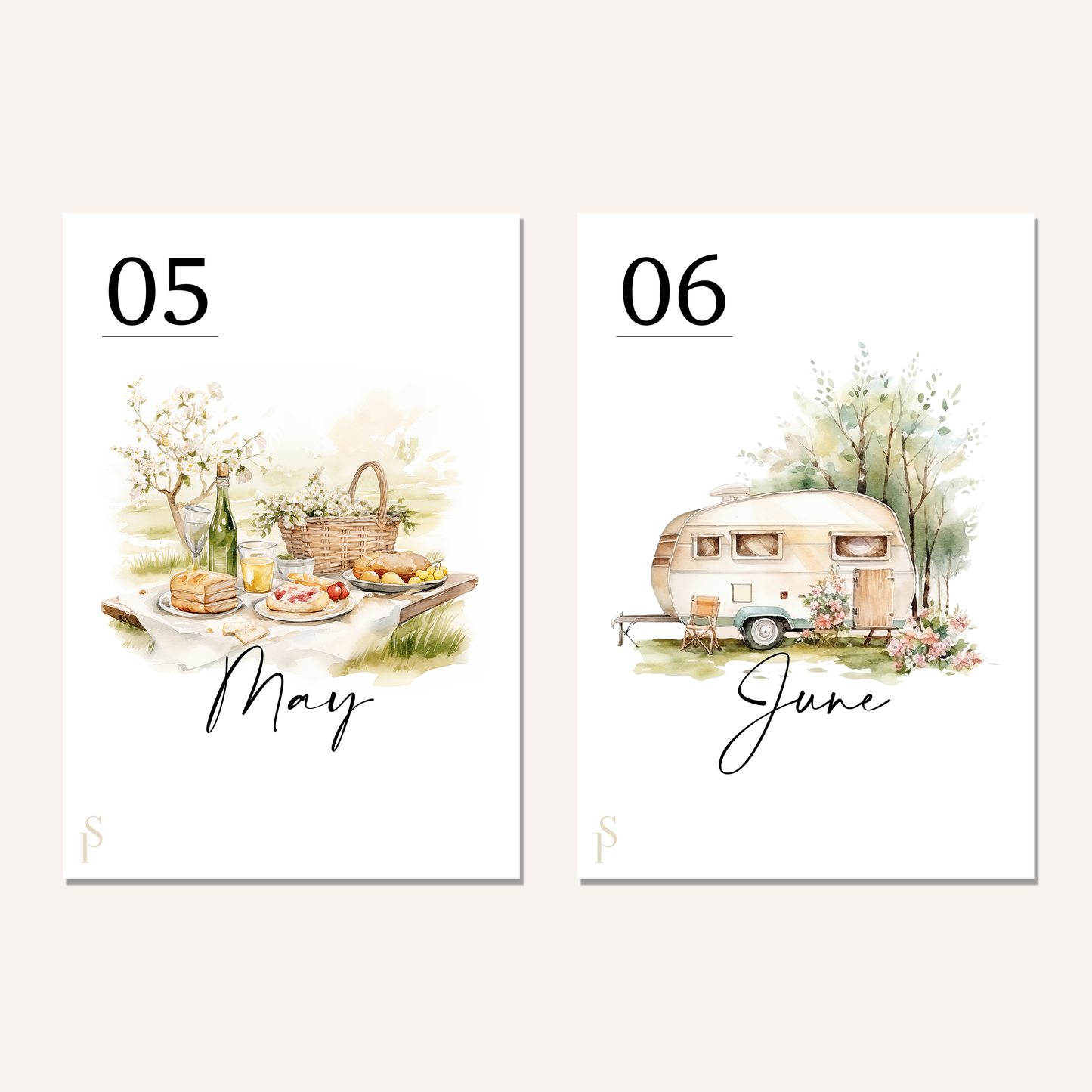 Seasonal Monthly Dashboards – Sticker or Vellum | Size Options | Single Month