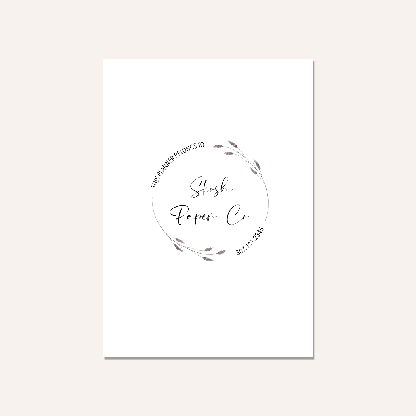 Washi Sticker Book Plate | This Planner Belongs To