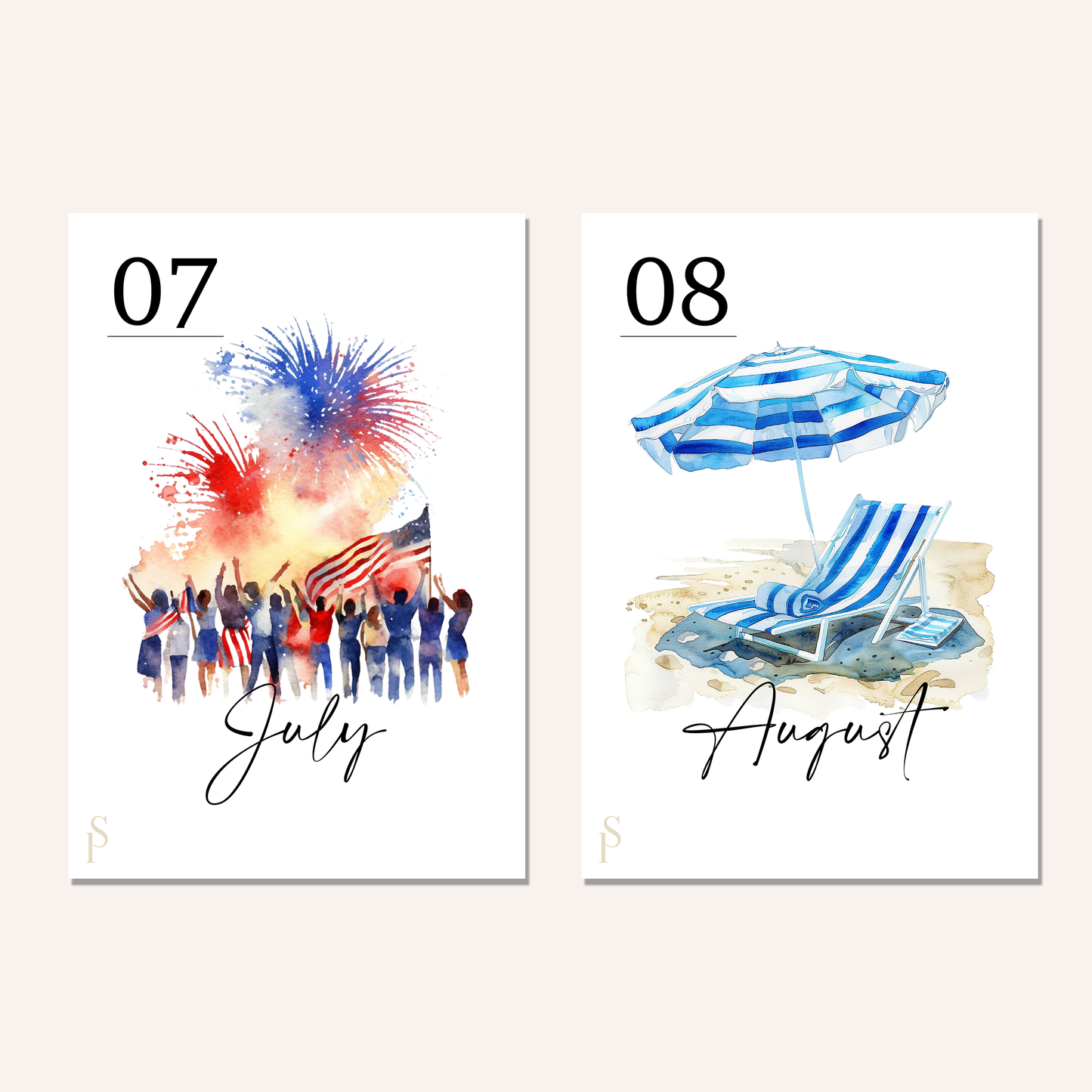 Seasonal Monthly Dashboards – Sticker or Vellum | Size Options | Single Month