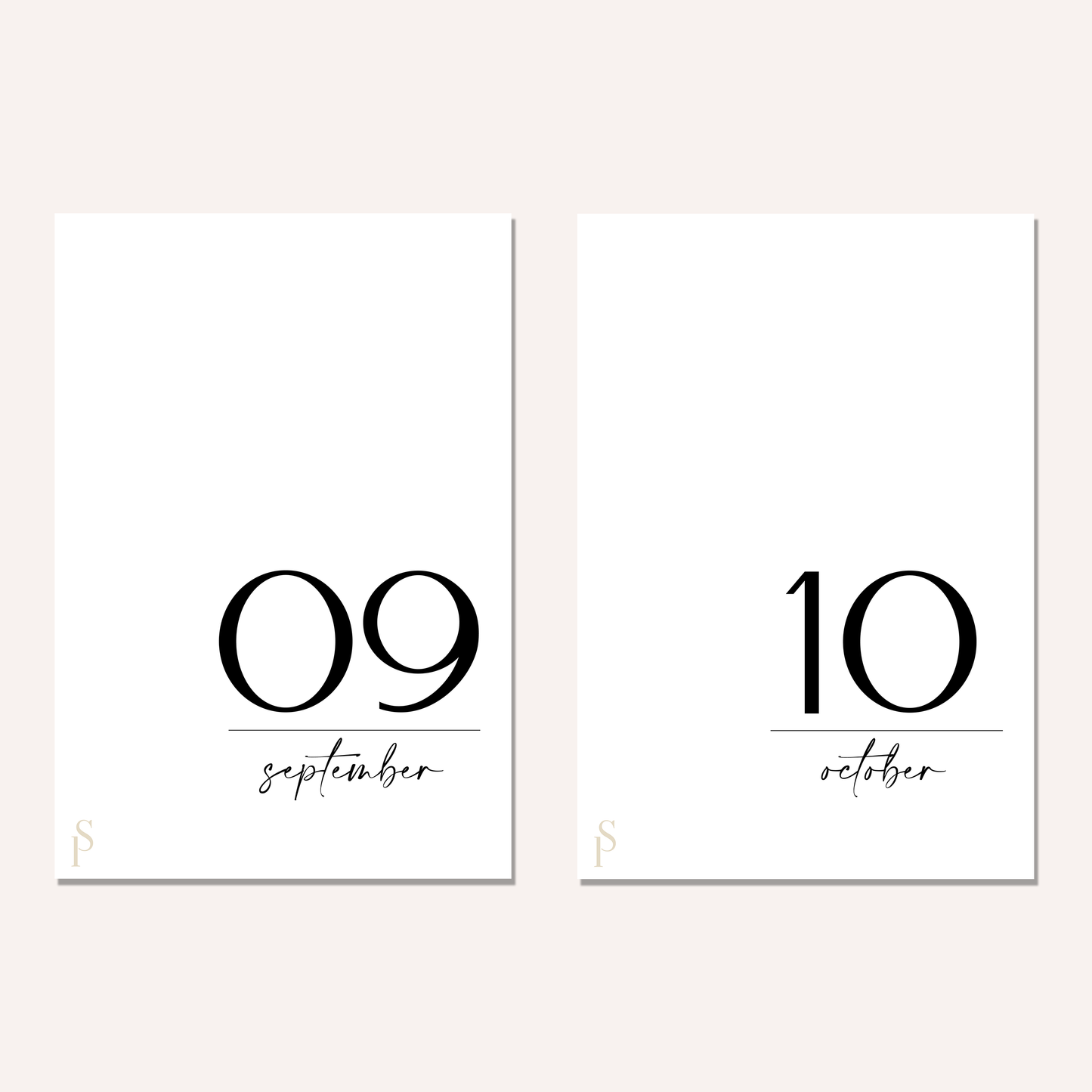 Minimal Number Monthly Dashboards | Set of 12