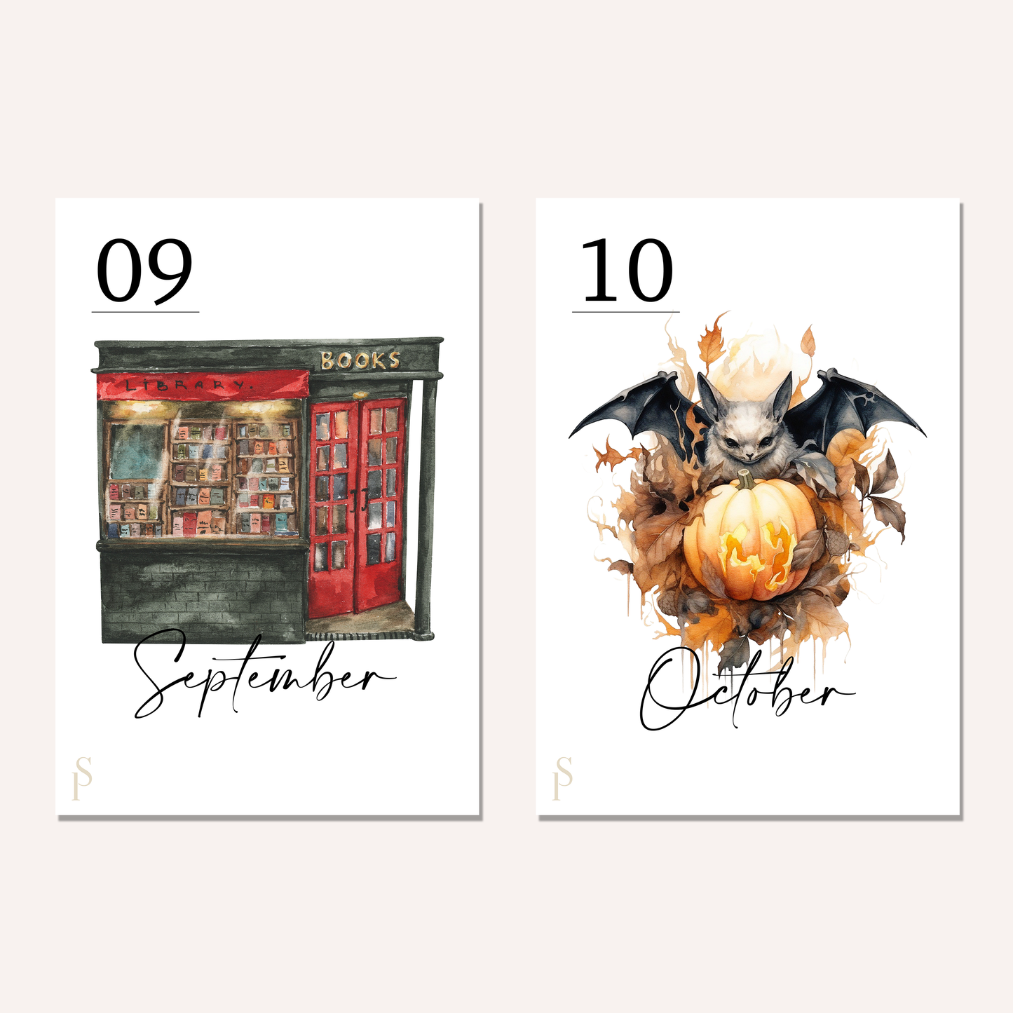 Seasonal Monthly Dashboards – Sticker or Vellum | Size Options | Single Month