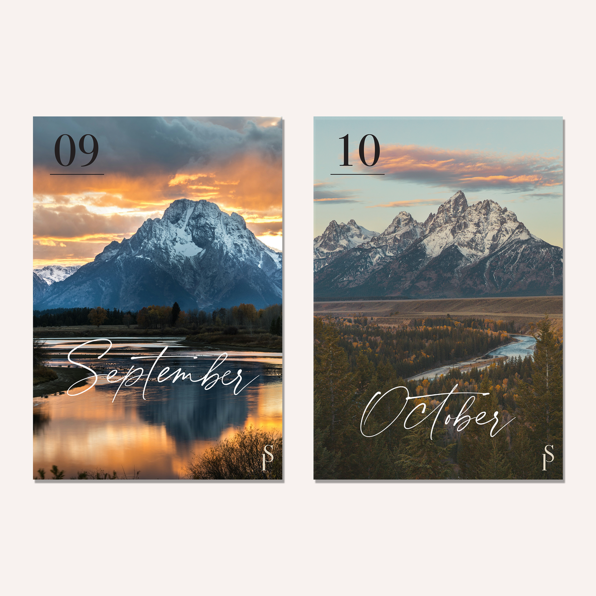 Mountains Monthly Dashboards – Sticker or Vellum | Size Options