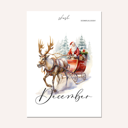 December Washi Sticker or Vellum Monthly Dashboard