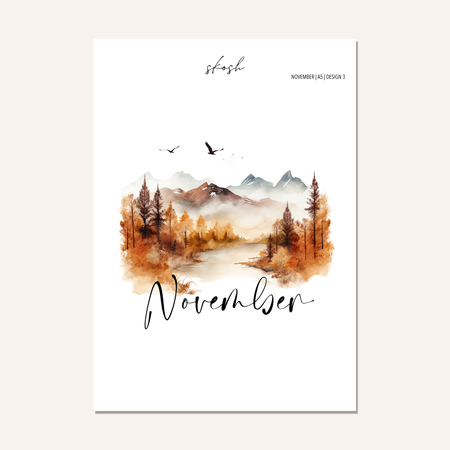 November Washi Sticker or Vellum Monthly Dashboard