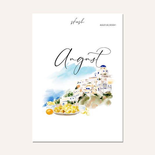 August Washi Sticker or Vellum Monthly Dashboard