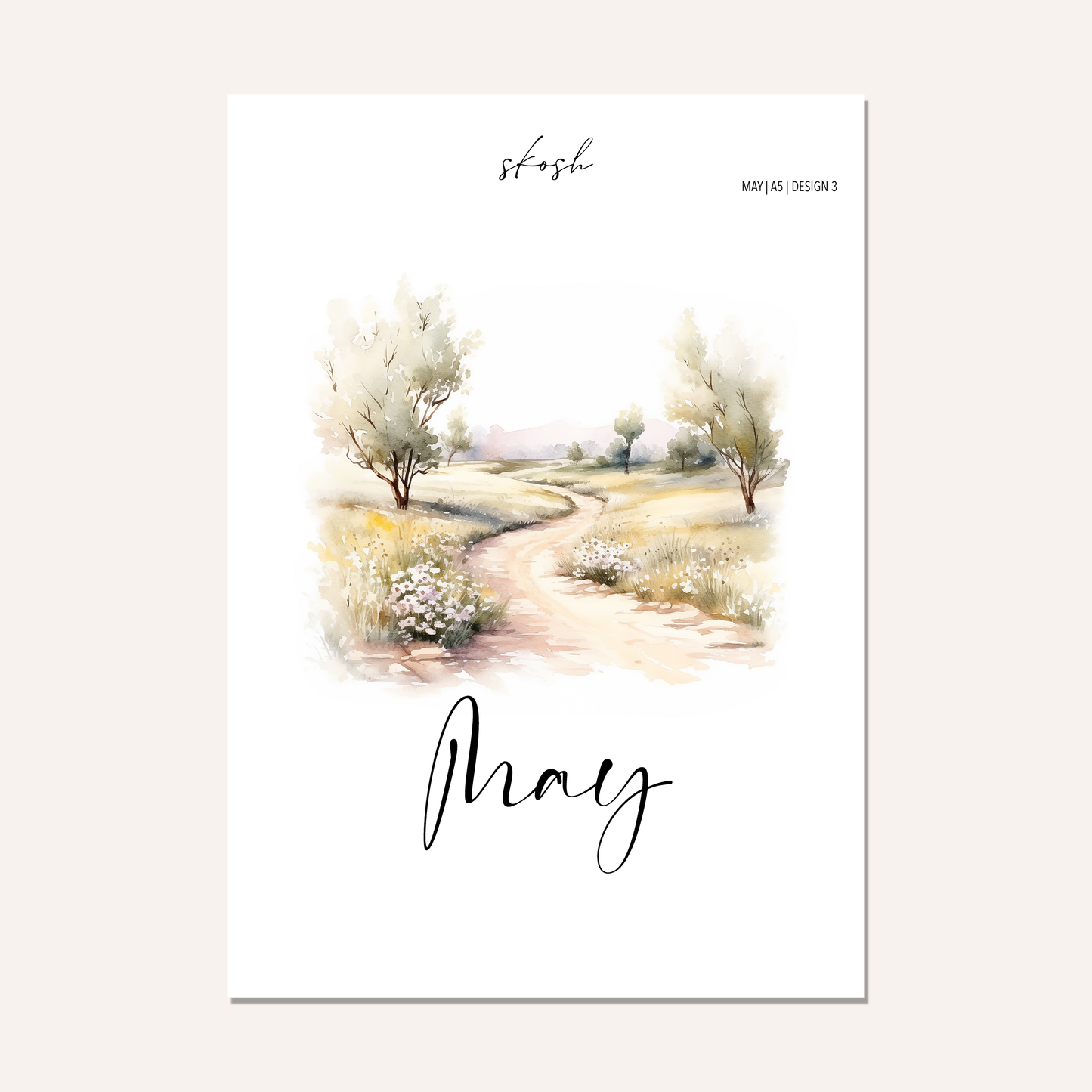 May Washi Sticker or Vellum Monthly Dashboard