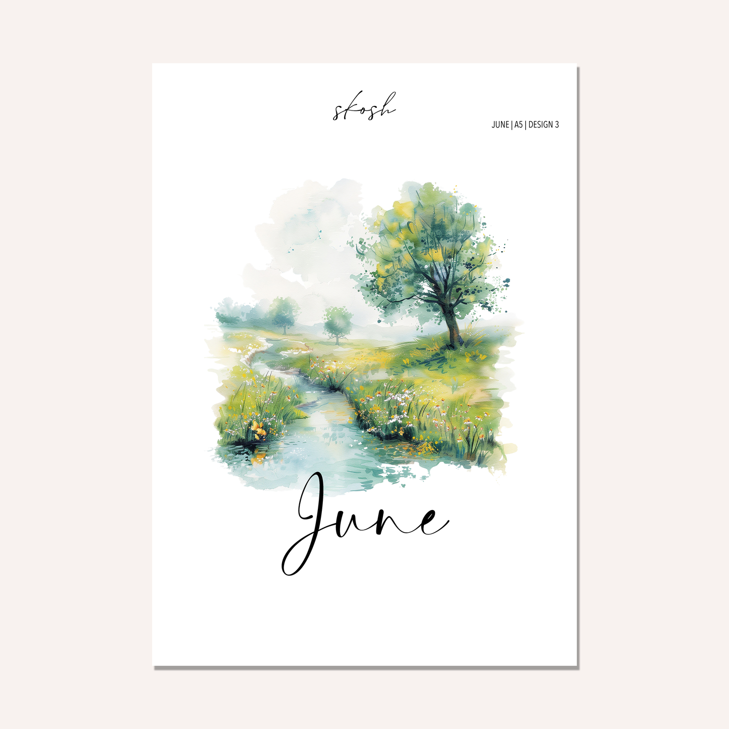 June Washi Sticker or Vellum Monthly Dashboard