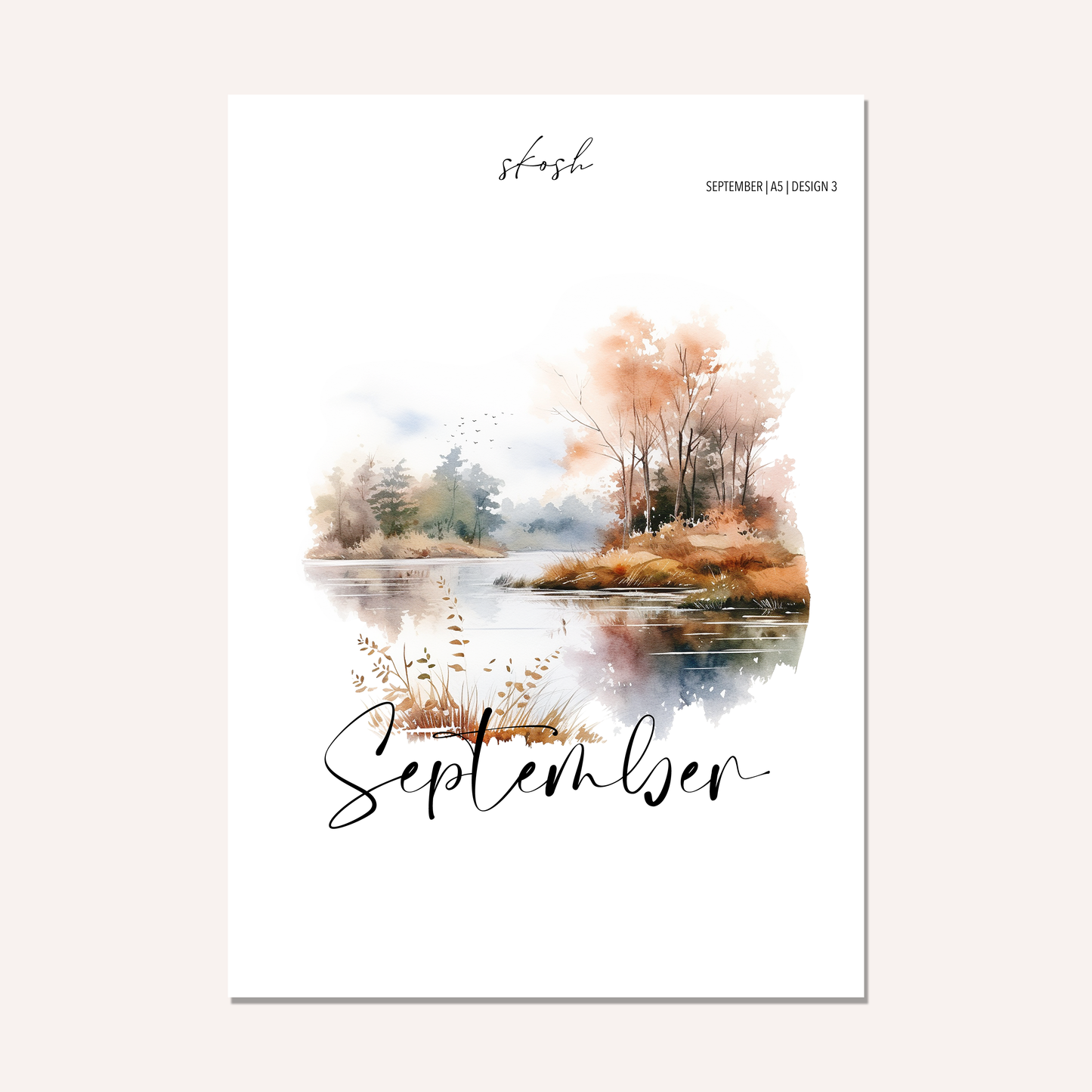 September Washi Sticker or Vellum Monthly Dashboard