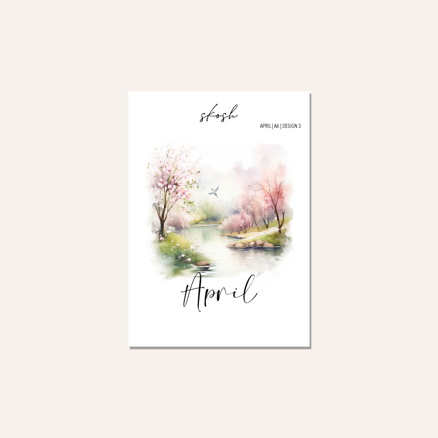 April Washi Sticker or Vellum Monthly Dashboard