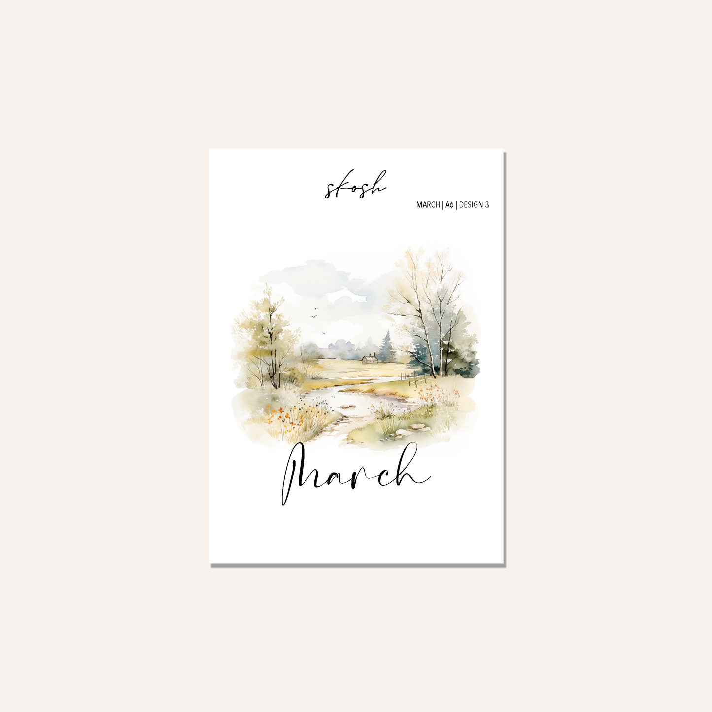 March Washi Sticker or Vellum Monthly Dashboard