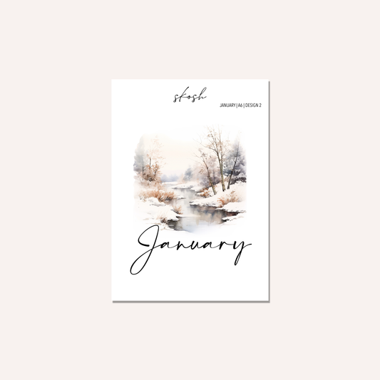 January Washi Sticker or Vellum Monthly Dashboard